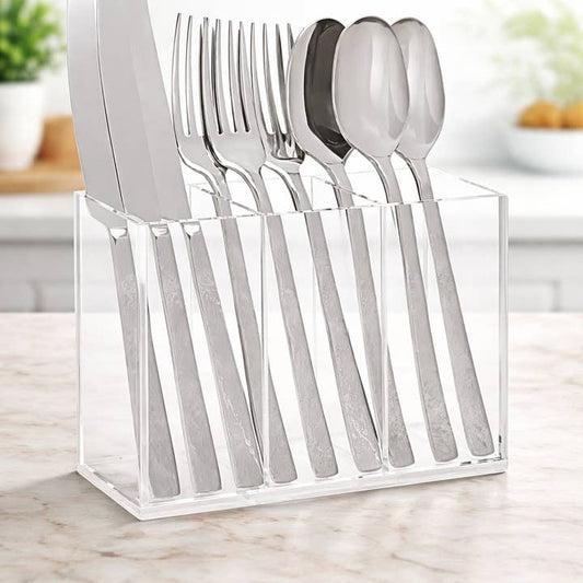 3 Sections Slim Acrylic Caddy - Clear