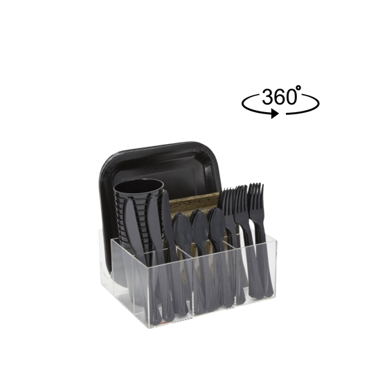 6 Section Acrylic Caddy with Swivel Base